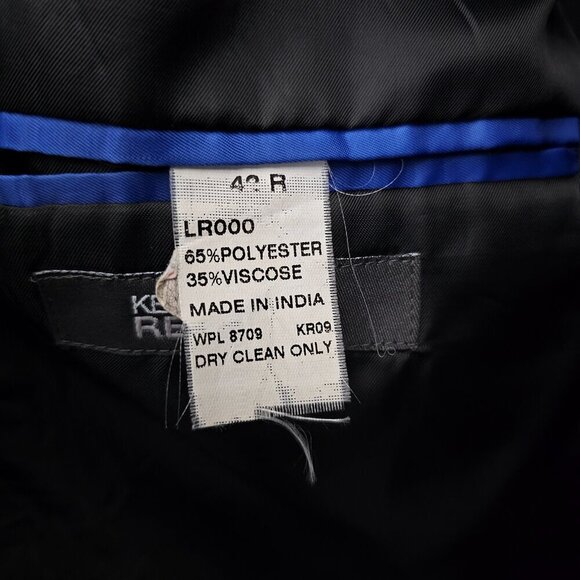 Kenneth Cole 42R Black Solid 2-Button Sport Coat Blazer Jacket P386 - Picture 11 of 11